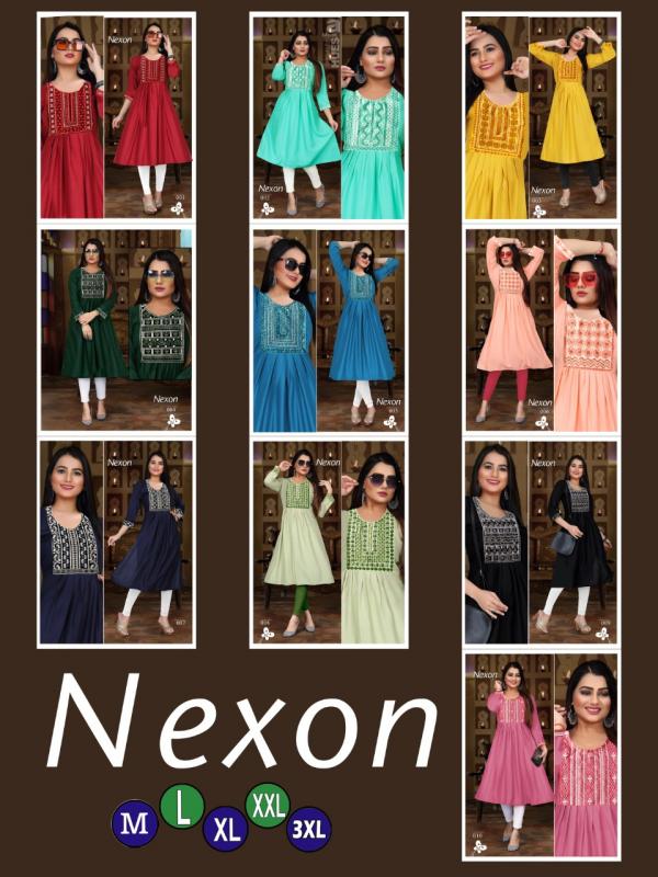 Trendy Nexon Vol 2 Rayon Designer Kurti Collection